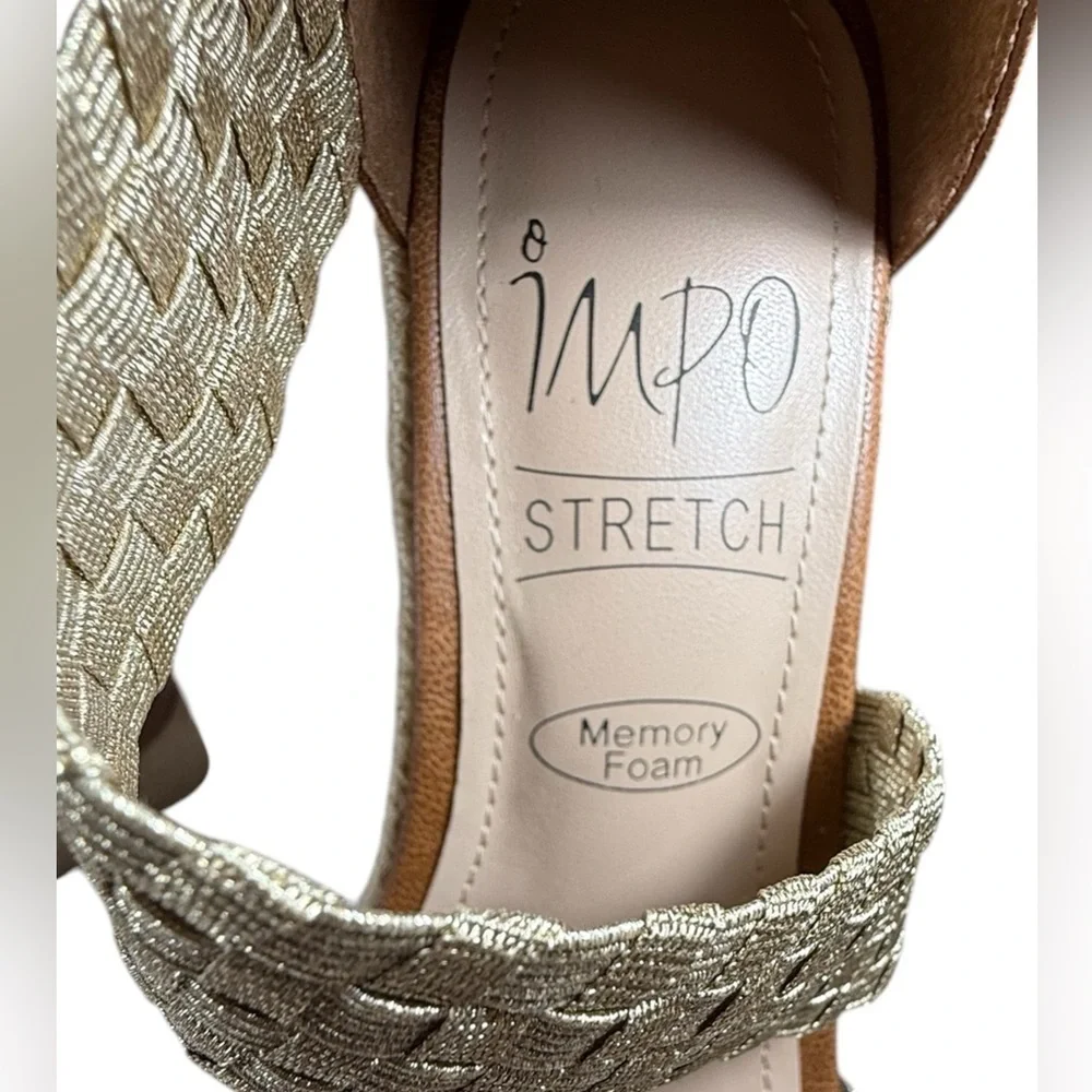 Impo Nalani Memory Foam Monochrome Vegan Brown & Tan Wedge Sandals Size 6.5